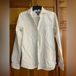 Chaps white collared button down dress shirt no iron